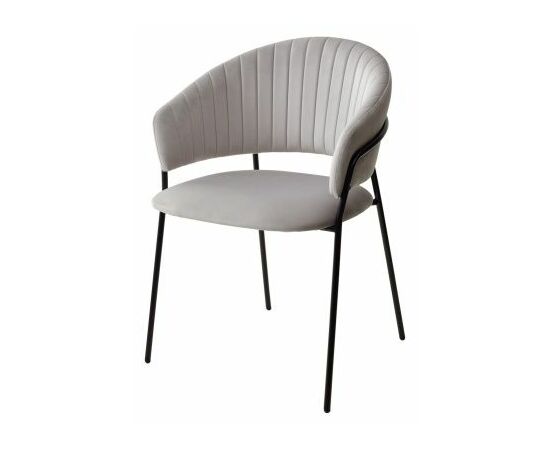 Стул ГЕММА, цвет H-09 Светло-серый, велюр / черный каркас М-City | Интернет магазин мебели и декора LifeDekor