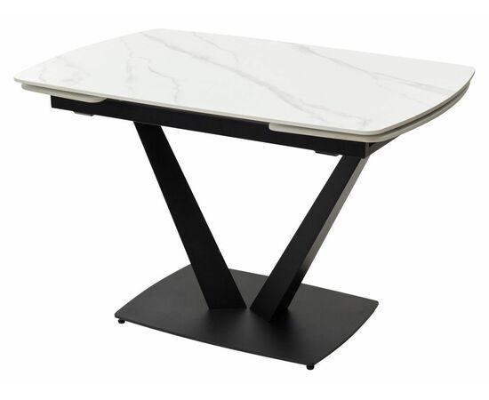 Стол ALATRI 120 MATT WHITE MARBLE SINTERED STONE / BLACK М-City | Интернет магазин мебели и декора LifeDekor
