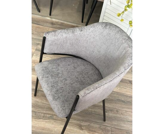 Стул ДИЛЛ, цвет RAIN 17 серый, велюр / черный каркас М-City, изображение 6 | Интернет магазин мебели и декора LifeDekor