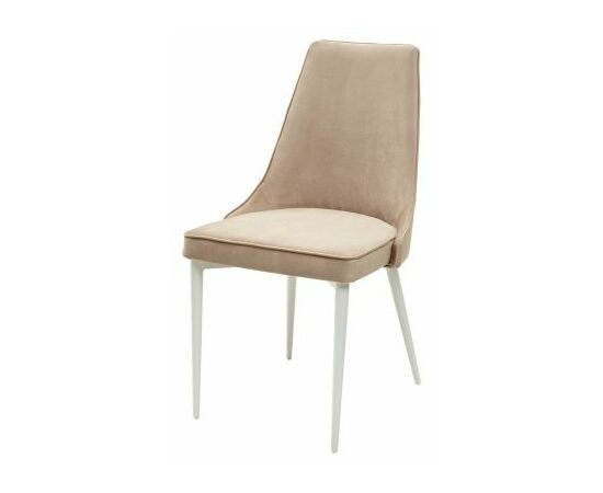 Стул NEPAL-P БЕЖЕВЫЙ #5, велюр/ белый каркас М-City | Интернет магазин мебели и декора LifeDekor