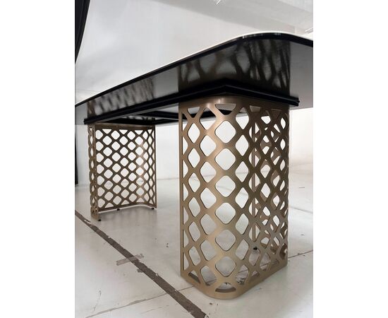 Стол CHIAVARI 220 KL-188 Контрастный мрамор матовый, итальянская керамика / Шампань М-City, изображение 3 | Интернет магазин мебели и декора LifeDekor