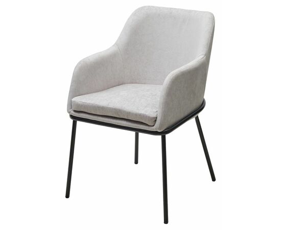 Стул АЛИСТЕР, цвет RAIN 16 пыльный серый, велюр / черный каркас М-City | Интернет магазин мебели и декора LifeDekor
