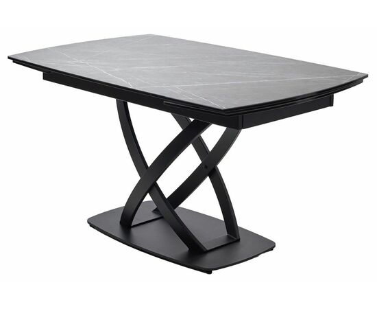 Стол FOGGIA 140 KL-136 Серый мрамор матовый, итальянская керамика/ черный каркас М-City | Интернет магазин мебели и декора LifeDekor