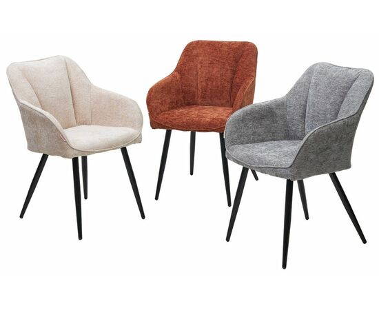 Стул REFLET 3018-17 серый, шенилл / черный каркас, ®DISAUR, изображение 5 | Интернет магазин мебели и декора LifeDekor