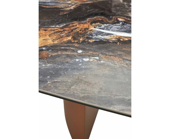 Стол ПУАНТО 200 TITANIUM LAWA NERO, керамика / МЕДЬ каркас М-City, изображение 7 | Интернет магазин мебели и декора LifeDekor