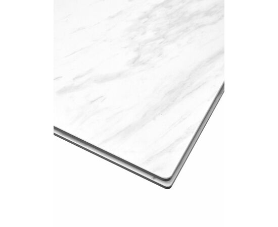 Стол BELLUNO 160 MARBLES KL-99 Белый мрамор матовый, итальянская керамика/ белый каркас М-City, изображение 4 | Интернет магазин мебели и декора LifeDekor