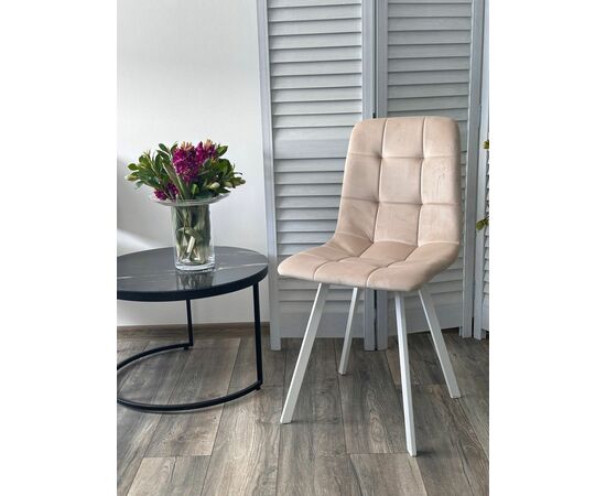 Стул РИЧИ, цвет H-06 Бежевый, велюр / белый каркас М-City, изображение 2 | Интернет магазин мебели и декора LifeDekor