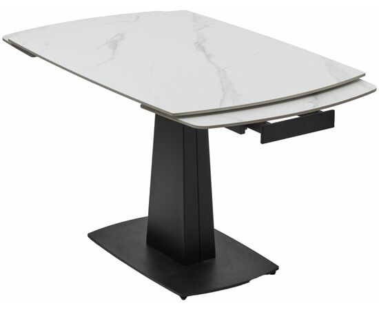 Стол BALDE 140 MATT WHITE MARBLE SOLID CERAMIC / BLACK, ®DISAUR, изображение 6 | Интернет магазин мебели и декора LifeDekor