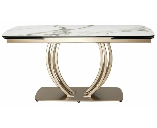 Стол MATERA 160 KL-188 Контрастный мрамор матовый, итальянская керамика/ каркас цвета шампань М-City, изображение 10 | Интернет магазин мебели и декора LifeDekor