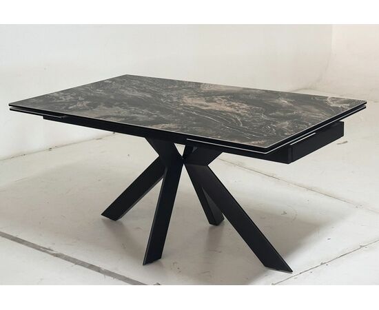 Стол BELLUNO 160 KL-176, итальянская керамика/ черный каркас, ®DISAUR, изображение 3 | Интернет магазин мебели и декора LifeDekor