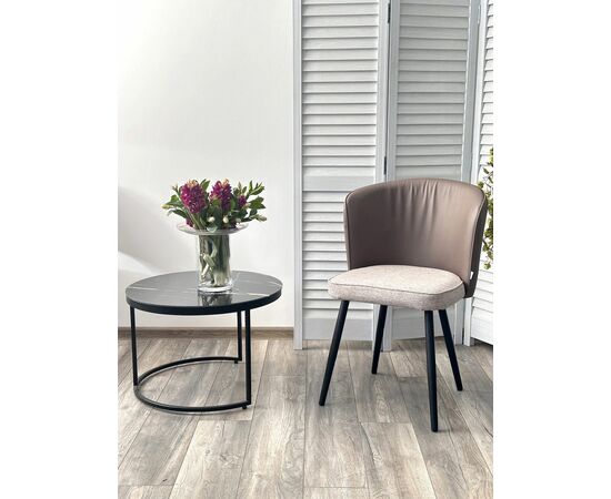 Стул МОНЕ ROVENA BISCUT ткань / ORAKUL 290 экокожа / Черный каркас M-City, изображение 3 | Интернет магазин мебели и декора LifeDekor