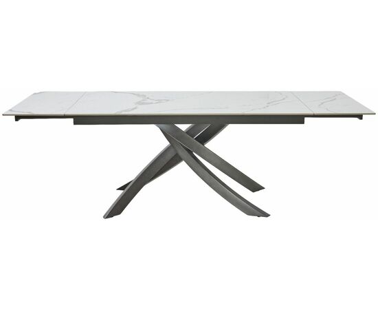 Стол ESTEBIO 160 GLOSS STATUARIO WHITE SOLID CERAMIC / Серый металлик, ®DISAUR, изображение 8 | Интернет магазин мебели и декора LifeDekor