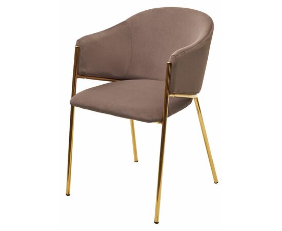 Стул DILL MOMO-05 тауп, велюр "беспальчиковый"/ золотой каркас М-City | Интернет магазин мебели и декора LifeDekor