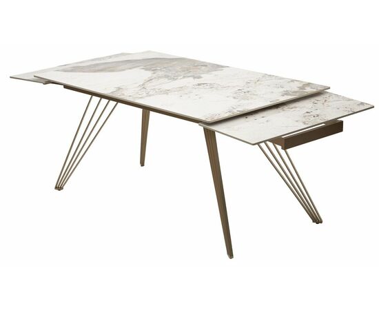 Стол ACERRA NEW 160 GLOSS LUXURY PANDORA SOLID CERAMIC/ каркас цвета шампань М-City, изображение 7 | Интернет магазин мебели и декора LifeDekor