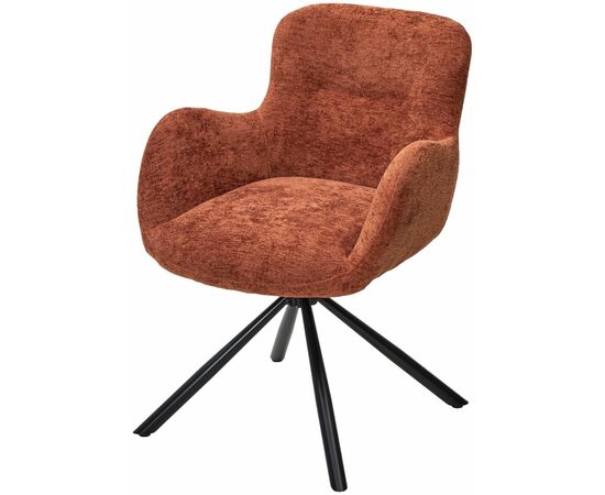 Стул KAROL 180 град. поворот. 3018-09 терракотовый, шенилл/ черный каркас, ®DISAUR | Интернет магазин мебели и декора LifeDekor
