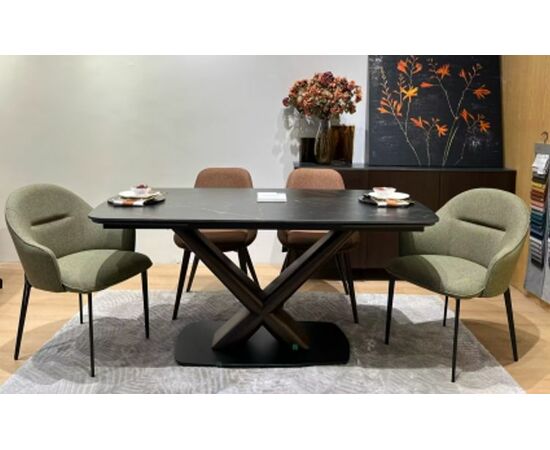 Стол BLANCO 160 MATT BLACK MARBLE SOLID CERAMIC / Орех, ®DISAUR, изображение 13 | Интернет магазин мебели и декора LifeDekor