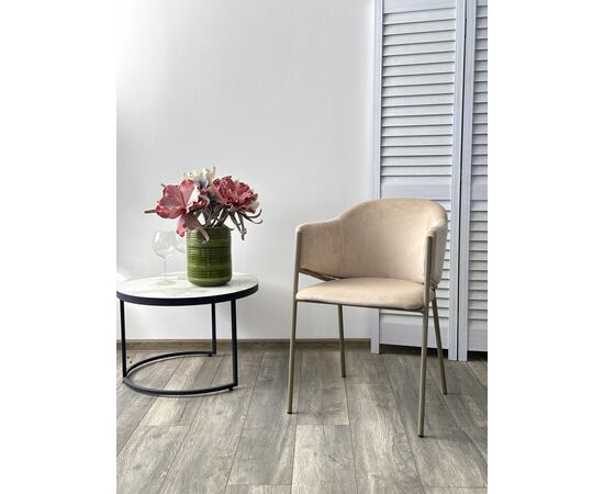 Стул ДИЛЛ, цвет H-06 Бежевый, велюр / шампань каркас М-City, изображение 2 | Интернет магазин мебели и декора LifeDekor