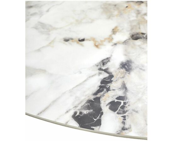 Стол КОЛИЗЕЙ D140 ARCTIC OCEAN, Белый мрамор, керамика / Черный каркас М-City, изображение 7 | Интернет магазин мебели и декора LifeDekor