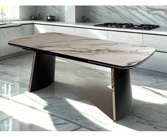 Стол VALDEMAR 180 KL-188 итальянская керамика, стекло/ каркас темно-серый/Kl-188, ®DISAUR, изображение 2 | Интернет магазин мебели и декора LifeDekor