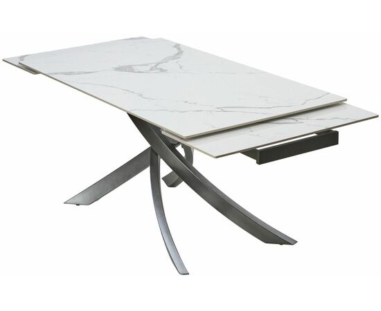 Стол ESTEBIO 160 GLOSS STATUARIO WHITE SOLID CERAMIC / Серый металлик, ®DISAUR, изображение 11 | Интернет магазин мебели и декора LifeDekor