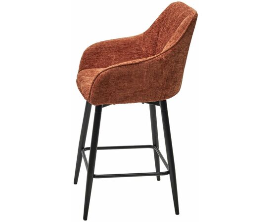 Полубарный стул ERYK 180 град. поворот. 3018-09 коричневый, шенилл / черный каркас (H=67), ®DISAUR, изображение 7 | Интернет магазин мебели и декора LifeDekor