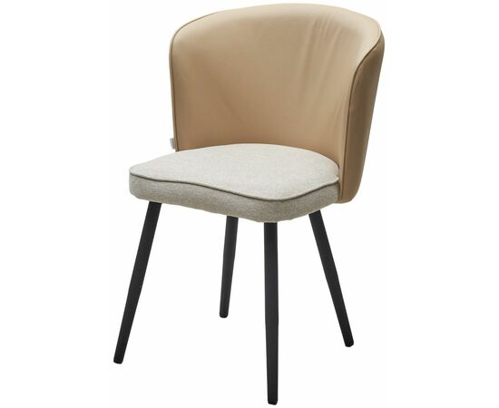 Стул МОНЕ ROVENA IVORI ткань / ORAKUL 130 экокожа / Черный каркас M-City | Интернет магазин мебели и декора LifeDekor