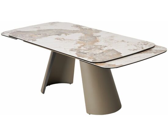 Стол STEFAN 180 GLOSS LUXURY PANDORA керамика, стекло/ каркас латте, ®DISAUR, изображение 4 | Интернет магазин мебели и декора LifeDekor