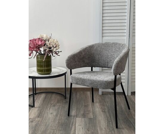 Стул SAGE 3018-17 серый, шенилл / черный каркас, ®DISAUR, изображение 2 | Интернет магазин мебели и декора LifeDekor