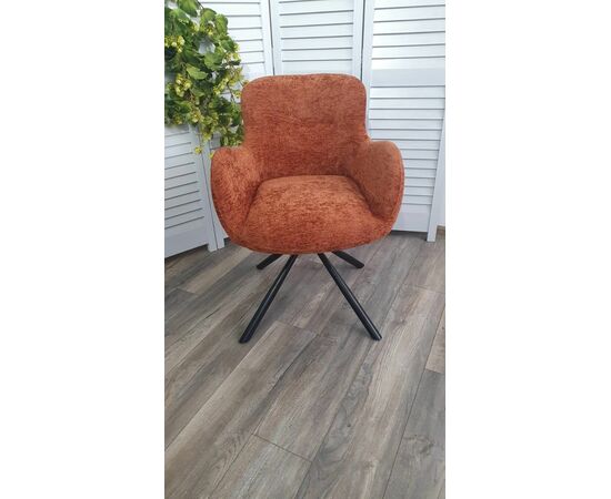 Стул KAROL 180 град. поворот. 3018-09 терракотовый, шенилл/ черный каркас, ®DISAUR, изображение 5 | Интернет магазин мебели и декора LifeDekor