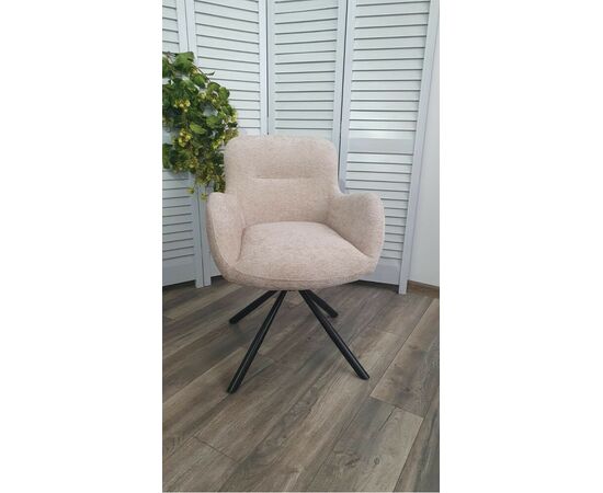 Стул KAROL 180 град. поворот. 3018-10 бежевый, шенилл/ черный каркас, ®DISAUR, изображение 6 | Интернет магазин мебели и декора LifeDekor