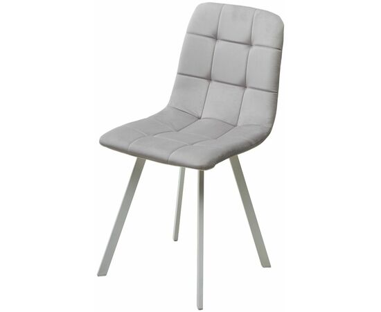 Стул РИЧИ, цвет H-09 Светло-серый, велюр / белый каркас М-City | Интернет магазин мебели и декора LifeDekor