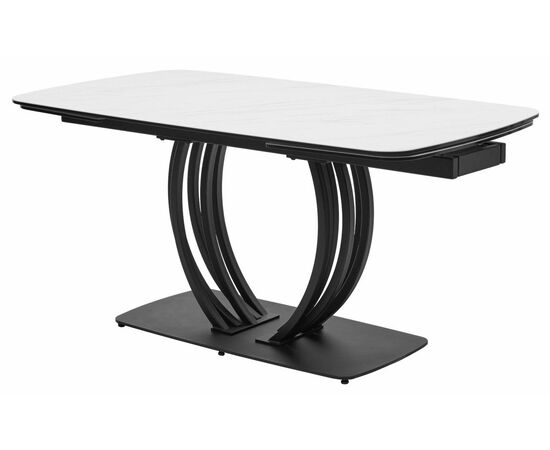 Стол MATERA 160 MARBLES KL-99 Белый мрамор матовый, итальянская керамика/ черный каркас М-City | Интернет магазин мебели и декора LifeDekor