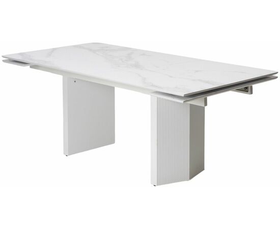 Стол МОЦАРТ 200 Белый мрамор, стекло / Белый М-City | Интернет магазин мебели и декора LifeDekor