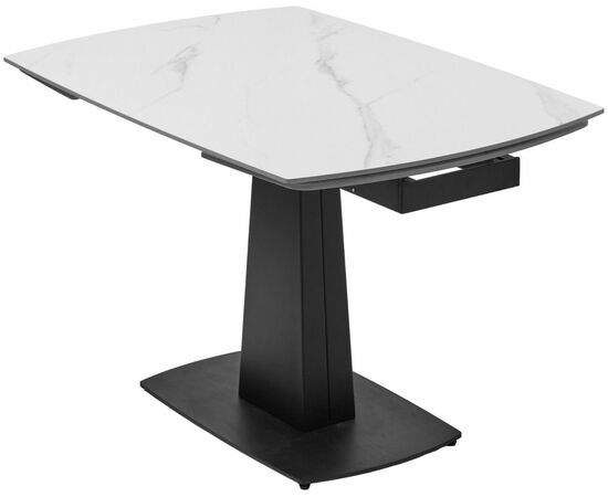 Стол BALDE 140 MATT WHITE MARBLE SOLID CERAMIC / BLACK, ®DISAUR, изображение 7 | Интернет магазин мебели и декора LifeDekor