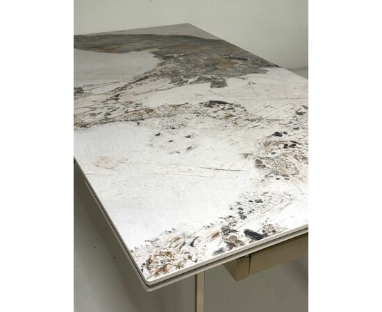 Стол ACERRA NEW 160 GLOSS LUXURY PANDORA SOLID CERAMIC/ каркас цвета шампань М-City, изображение 4 | Интернет магазин мебели и декора LifeDekor