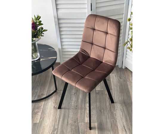 Стул РИЧИ, цвет H-71 Шоколадный, велюр / черный каркас М-City, изображение 6 | Интернет магазин мебели и декора LifeDekor