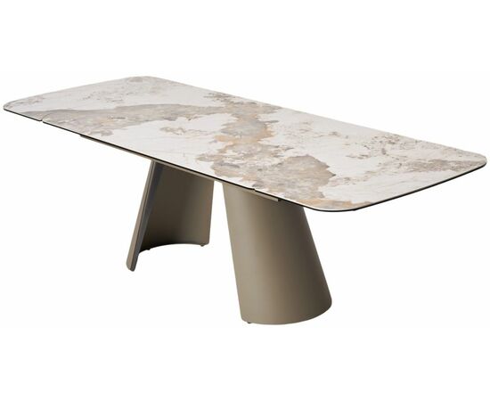 Стол STEFAN 180 GLOSS LUXURY PANDORA керамика, стекло/ каркас латте, ®DISAUR, изображение 6 | Интернет магазин мебели и декора LifeDekor