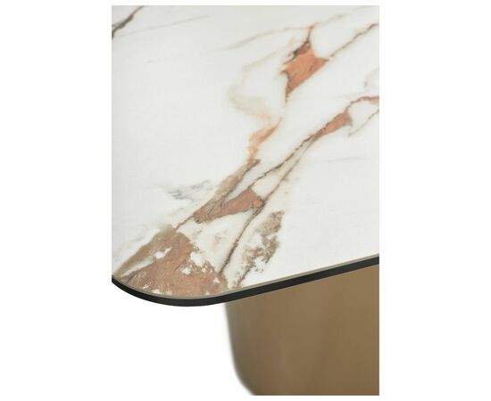 Стол BRONTE 200 раскладной KL-188 Контрастный мрамор матовый, итальянская керамика/ Шампань, ®DISAUR, изображение 3 | Интернет магазин мебели и декора LifeDekor