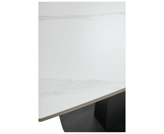 Стол BALDE 140 MATT WHITE MARBLE SOLID CERAMIC / BLACK, ®DISAUR, изображение 2 | Интернет магазин мебели и декора LifeDekor