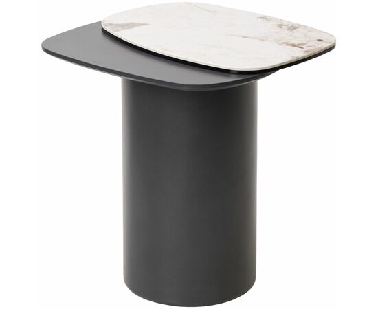 Стол кофейный ARVID PANDORA  керамика на стекле/ окрашенный МДФ / темно-серый МДФ каркас ®DISAUR | Интернет магазин мебели и декора LifeDekor