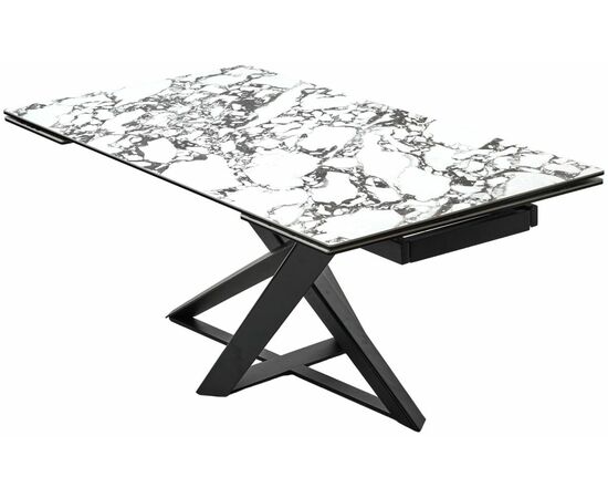 Стол VICENZA 180 раскладной GLOSS BULGARI WHITE, керамика / Черный, ®DISAUR, изображение 9 | Интернет магазин мебели и декора LifeDekor