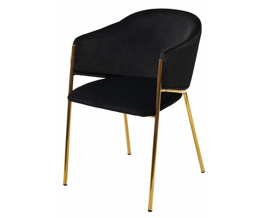 Стул DILL MOMO-47 черный, велюр "беспальчиковый"/ золотой каркас М-City | Интернет магазин мебели и декора LifeDekor