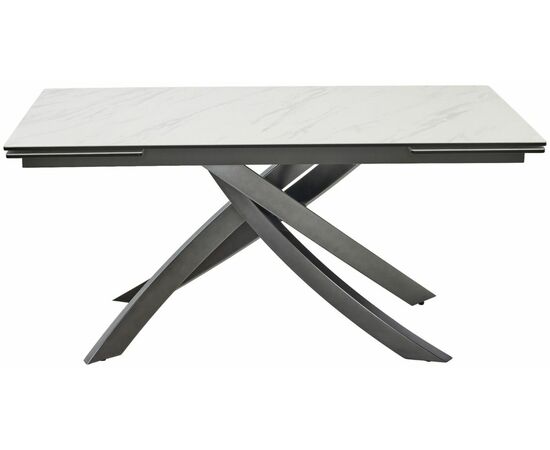 Стол ESTEBIO 160 KL-99 Белый мрамор матовый, итальянская керамика/ Серый металлик, ®DISAUR, изображение 2 | Интернет магазин мебели и декора LifeDekor