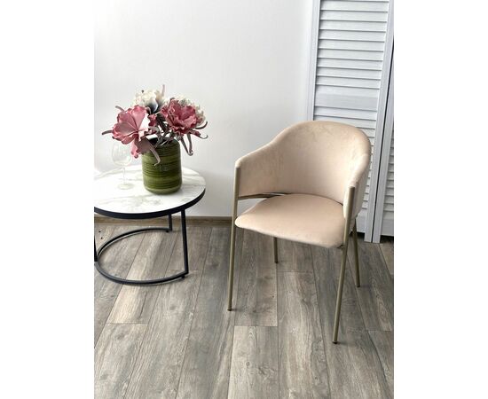 Стул ДИЛЛ, цвет H-06 Бежевый, велюр / шампань каркас М-City, изображение 3 | Интернет магазин мебели и декора LifeDekor