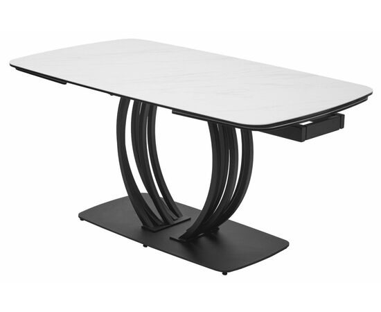 Стол MATERA 160 MARBLES KL-99 Белый мрамор матовый, итальянская керамика/ черный каркас М-City, изображение 5 | Интернет магазин мебели и декора LifeDekor