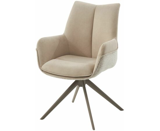 Стул PONTUS 360 град. поворот. RIELY-111 / PRESENT-120 Кремовый / Латте, ®DISAUR | Интернет магазин мебели и декора LifeDekor