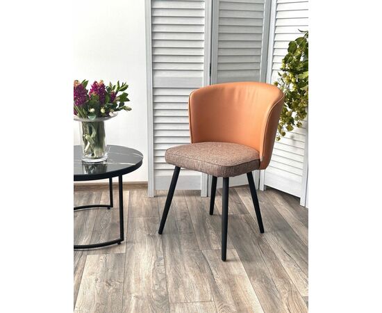 Стул МОНЕ MELANGE 290 рогожка / ENZO 210 экокожа / Черный каркас M-City, изображение 3 | Интернет магазин мебели и декора LifeDekor