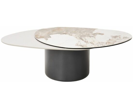 Стол кофейный NIKLAS PANDORA  керамика на стекле и окрашенный МДФ/ темно-серый МДФ каркас ®DISAUR, изображение 6 | Интернет магазин мебели и декора LifeDekor