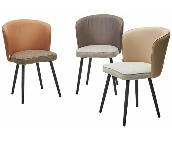 Стул МОНЕ MELANGE 290 рогожка / ENZO 210 экокожа / Черный каркас M-City, изображение 5 | Интернет магазин мебели и декора LifeDekor