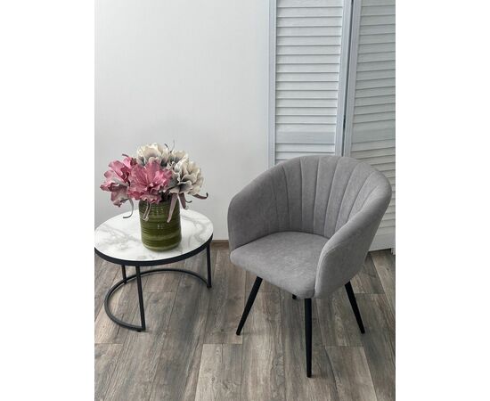 Стул RUNA, 360 град. поворот. B22 Серый, велюр / черный каркас, М-City, изображение 3 | Интернет магазин мебели и декора LifeDekor